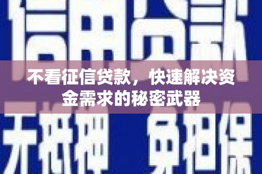兴城不看征信贷款，快速解决资金需求的秘密武器