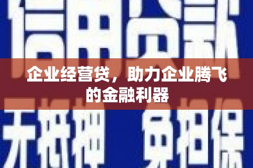 兴城企业经营贷，助力企业腾飞的金融利器