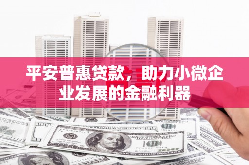 兴城平安普惠贷款，助力小微企业发展的金融利器