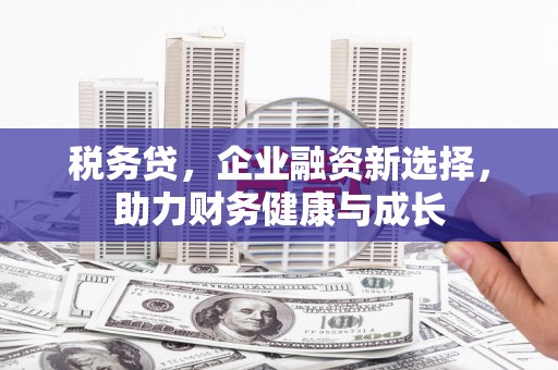 兴城税务贷，企业融资新选择，助力财务健康与成长